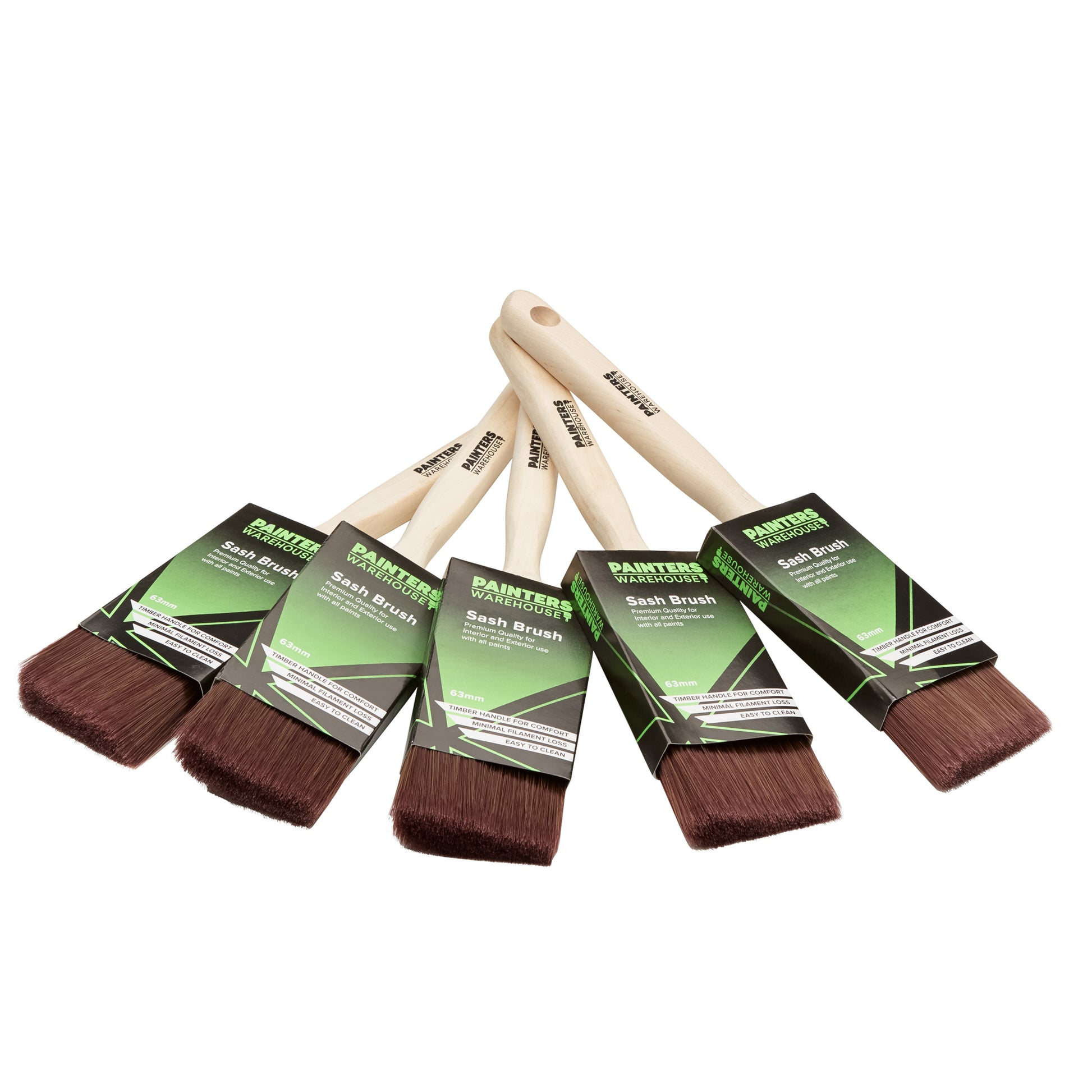 Paintbrushes for interior and exterior use with all paints