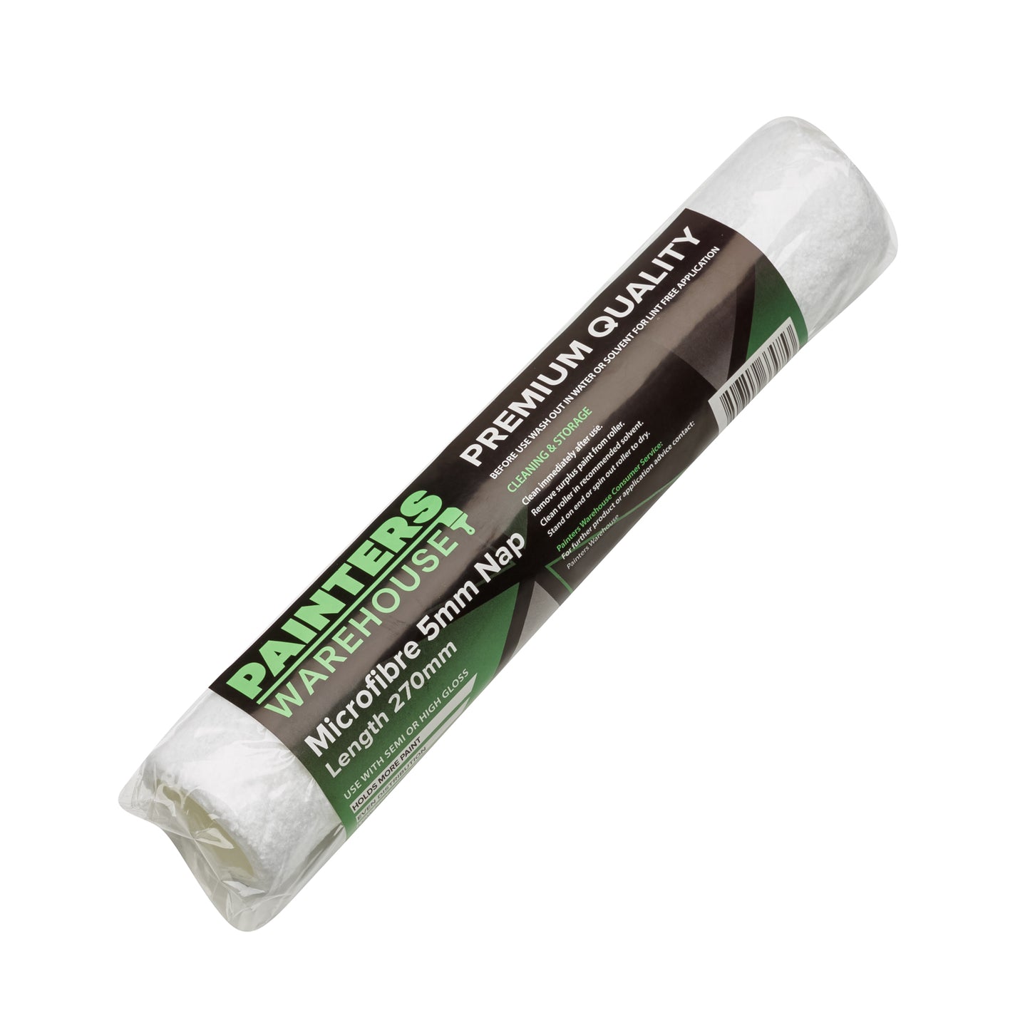 Painters Warehouse Microfibre door roller with 5mm nap for a smooth paint finish