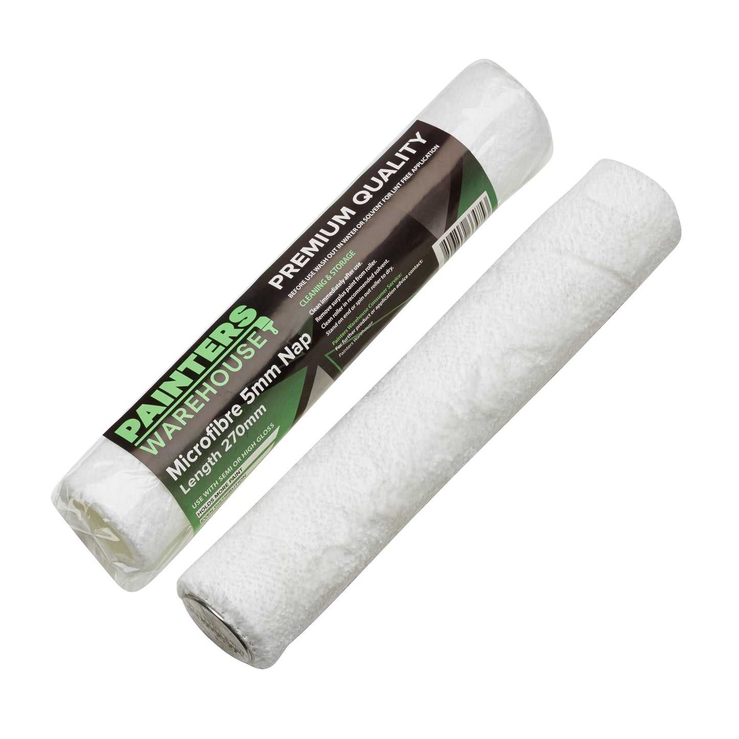 Painters Warehouse Microfibre door roller with 5mm nap for a smooth paint finish