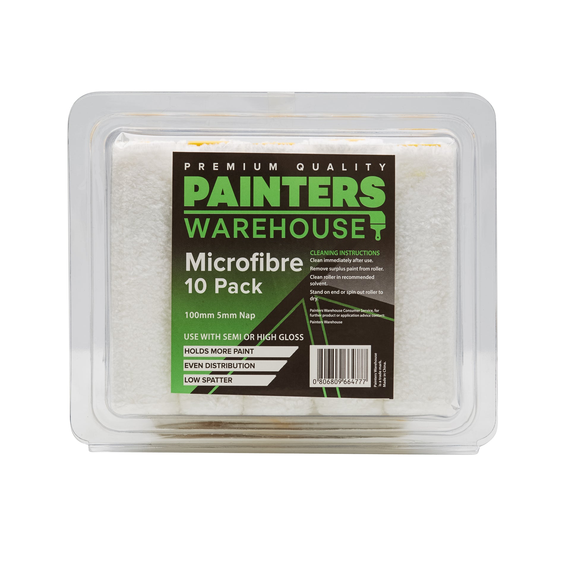 Painters Warehouse Microfibre Mini Roller 5mm NAP for a smooth finish