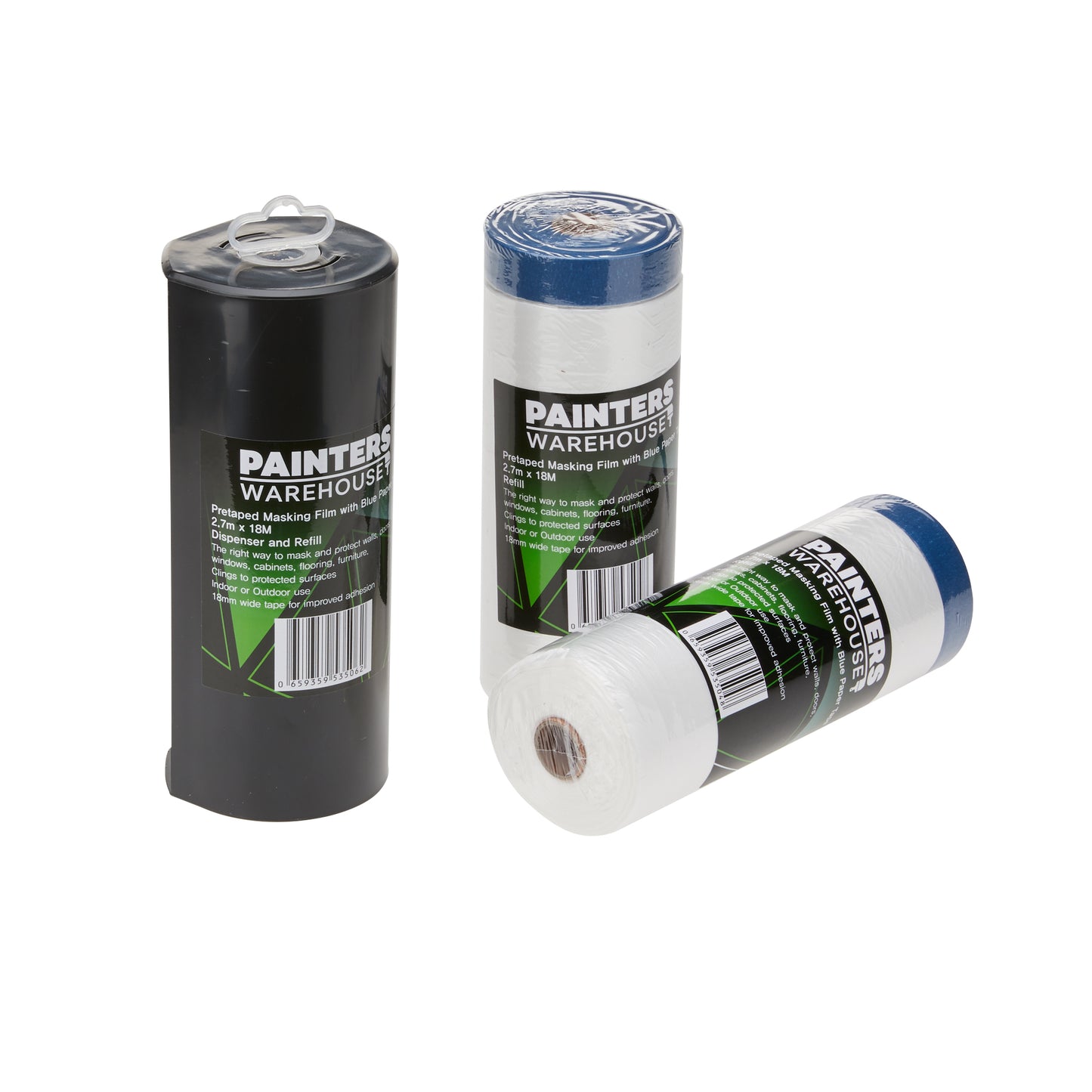 Pre-Taped Masking Film with Dispenser plus Refills