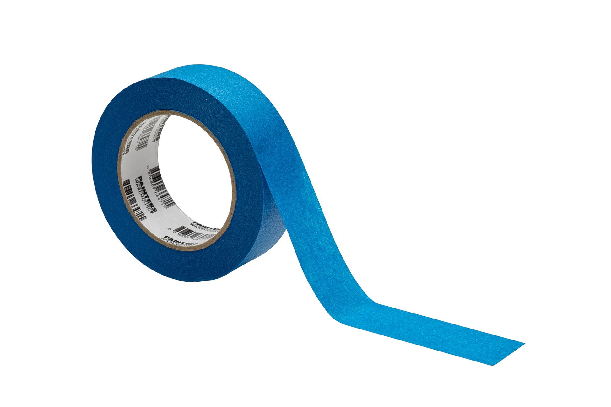Blue masking tape with tape sticking to the surface. Straight clean lines